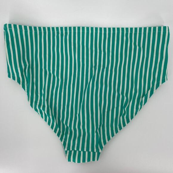 Kona Sol Hipster Bikini Bottom High Coverage Green Stripe Women's 16W-18W - Picture 8 of 9